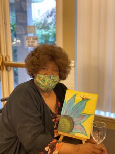 Renton resident at painting event